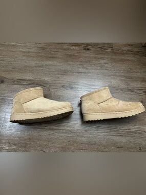 Suede Ankle Boots in Tan